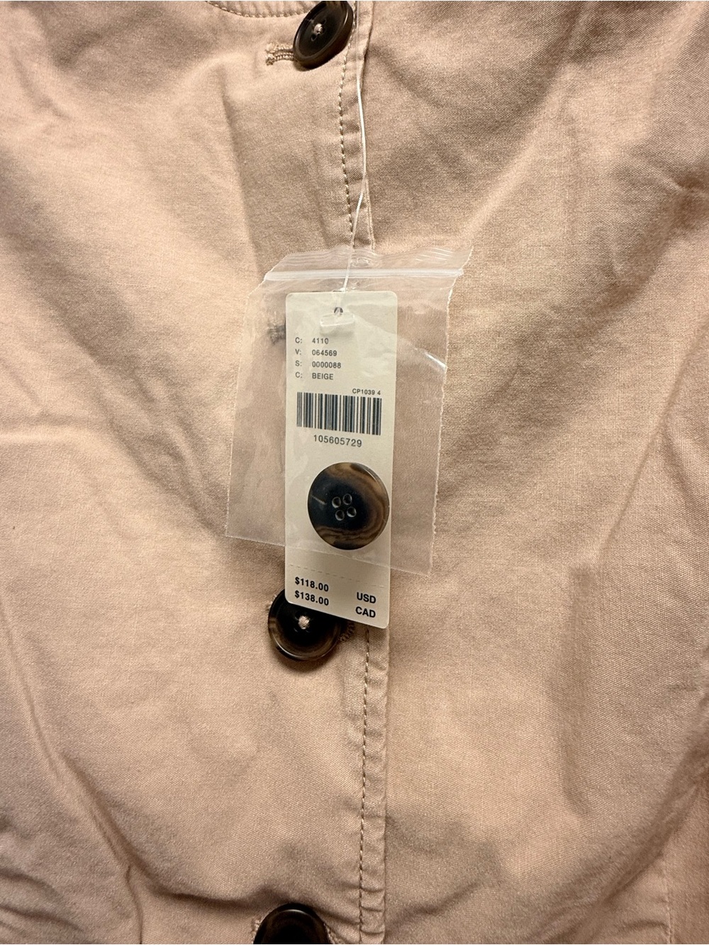 Maeve Blush-Tan Button-Front Sleeveless Dress - Picture 4 of 4